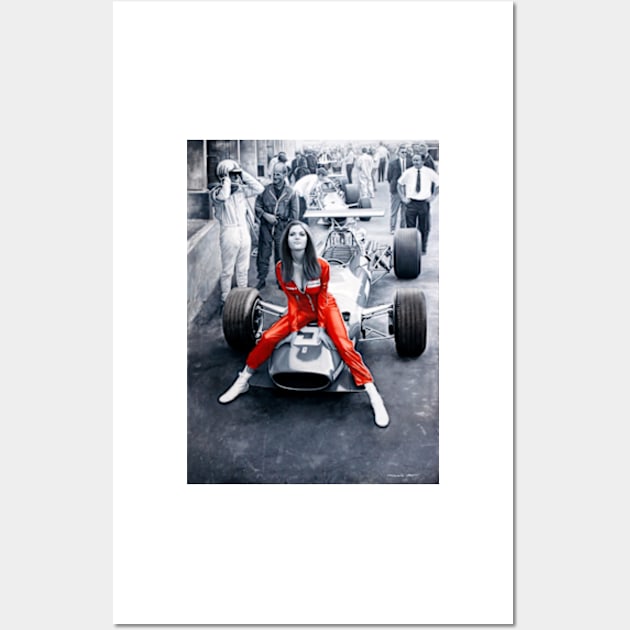 Ferrari 312F1 & Lady in Red Wall Art by oleynik